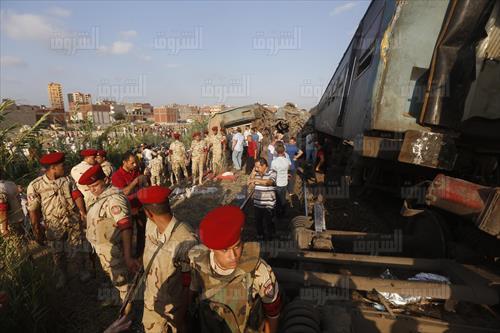 حادث تصادم قطارين بمنطقة خورشيد في الإسكندرية - تصوير: رافي شاكر